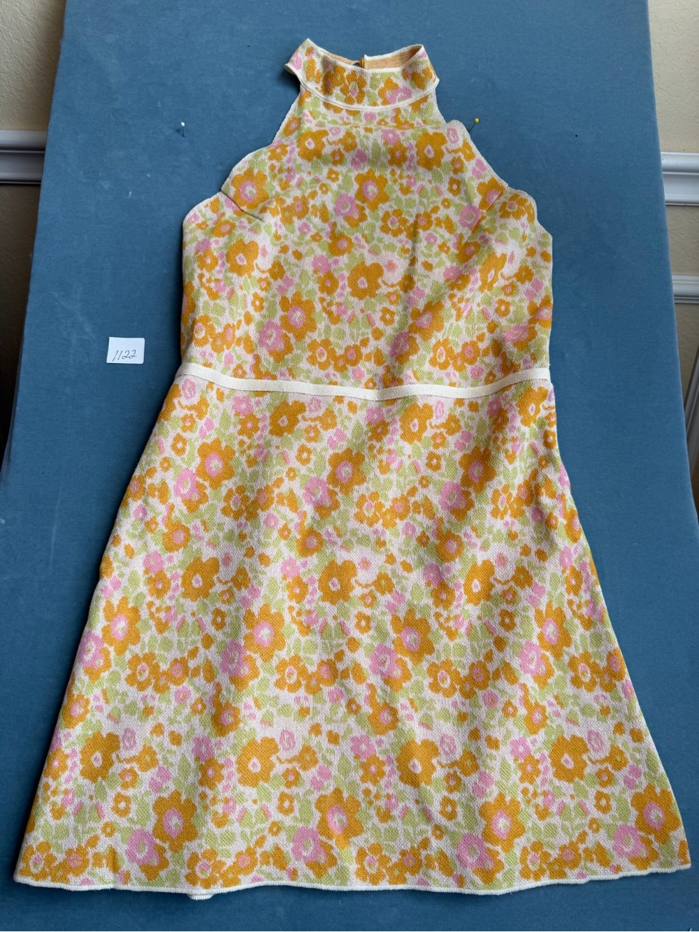 Zara Girls Size 13/14 Floral Knit Halter Dress in Yellow & Pink